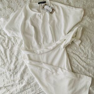 BOOHOO petite tie waist formal wiggle MIDI dress